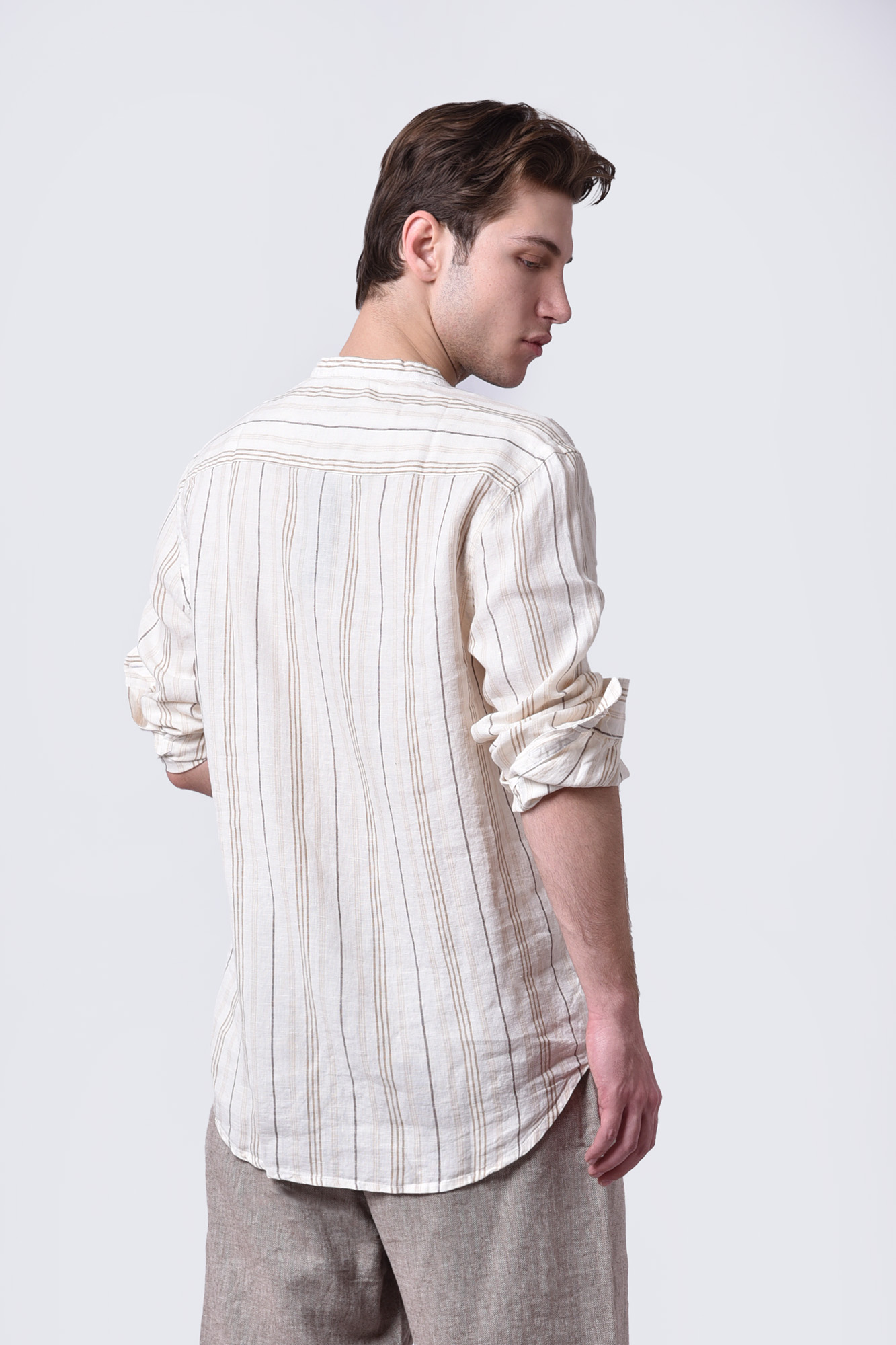 پیراهن آستین بلند راه راه مردانه