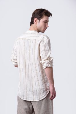 پیراهن آستین بلند راه راه مردانه