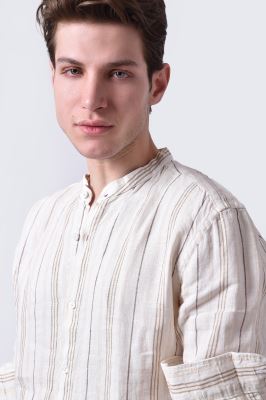 پیراهن آستین بلند راه راه مردانه