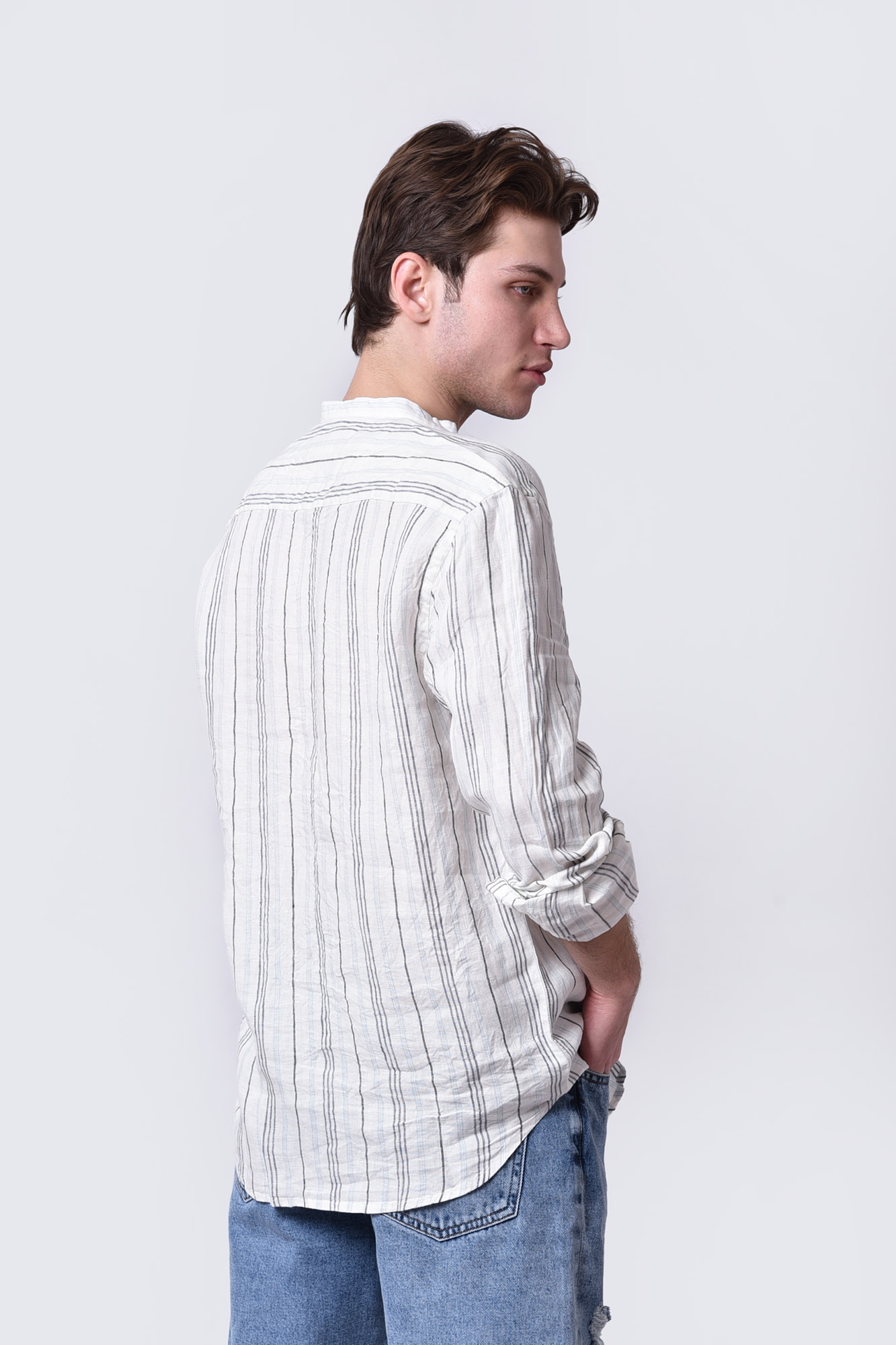 پیراهن آستین بلند راه راه مردانه