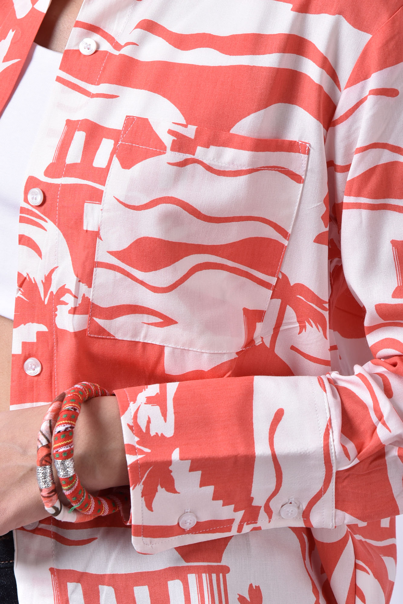 شومیز آستین بلند چاپی