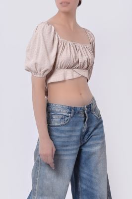 بلوز آستین کوتاه طرحدار زنانه