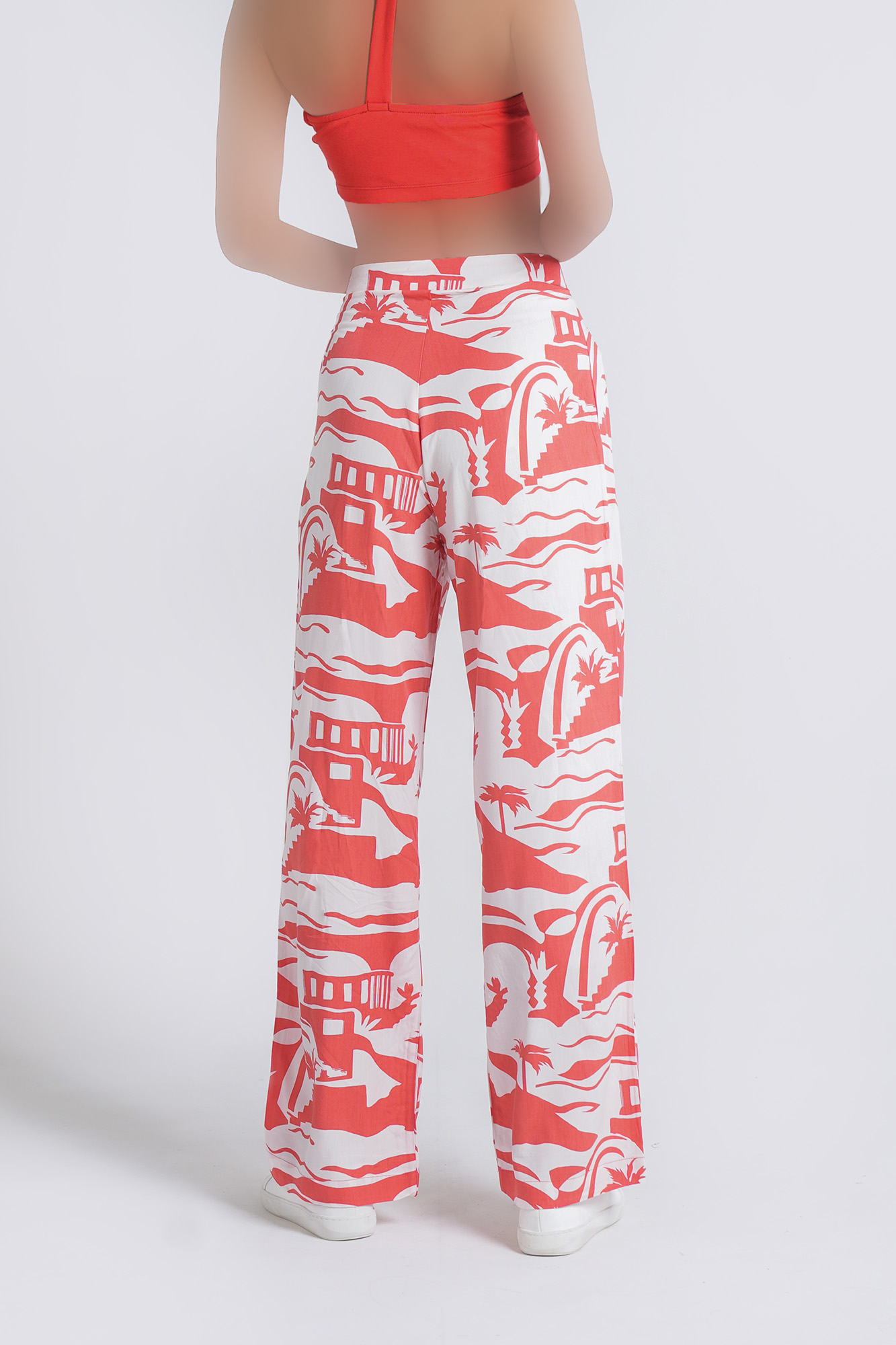 شلوار پارچه ای چاپی زنانه