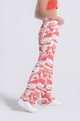 شلوار پارچه ای چاپی زنانه