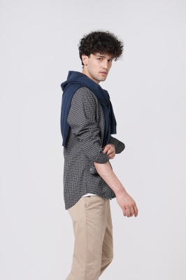 پیراهن آستین بلند چهارخانه مردانه