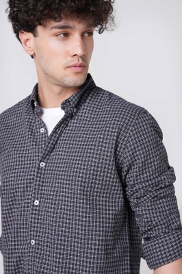 پیراهن آستین بلند چهارخانه مردانه