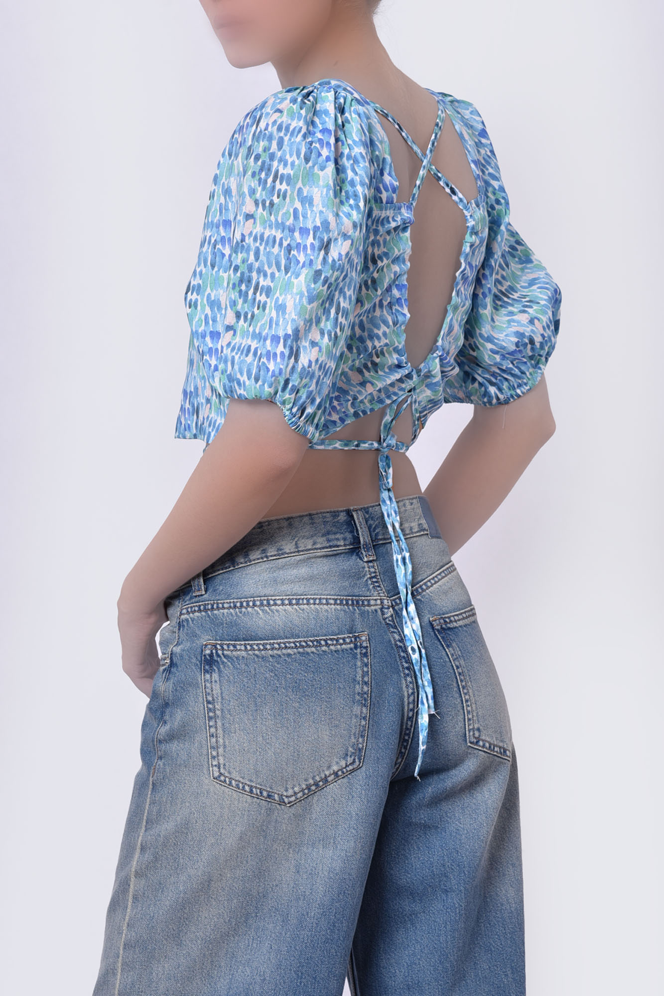 بلوز آستین کوتاه طرحدار زنانه