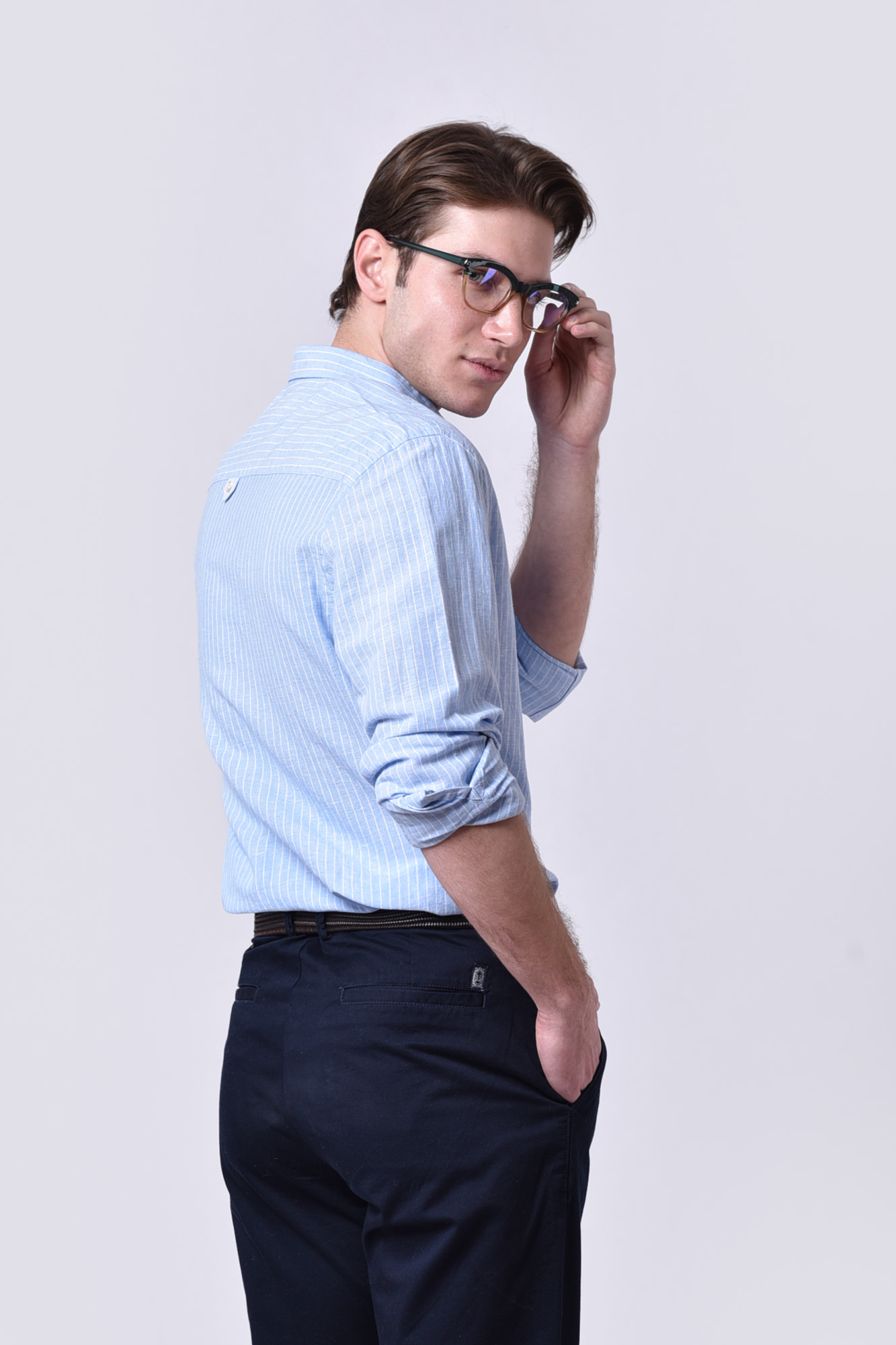 پیراهن آستین بلند راه راه مردانه