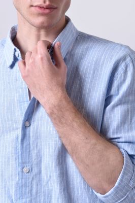 پیراهن آستین بلند راه راه مردانه