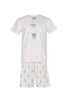 ست تیشرت و شلوارک چاپی مردانه