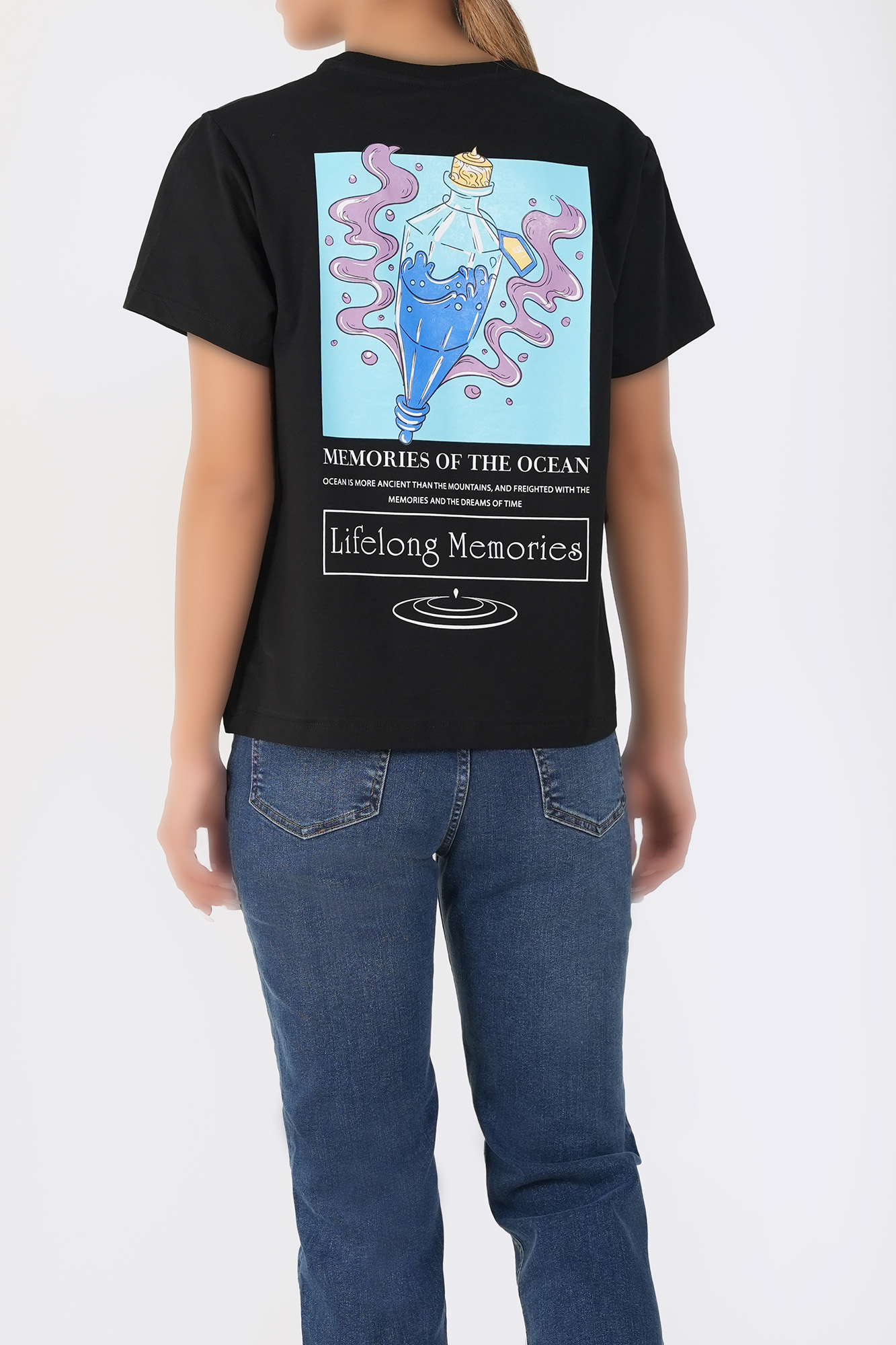 تیشرت آستین کوتاه چاپی زنانه