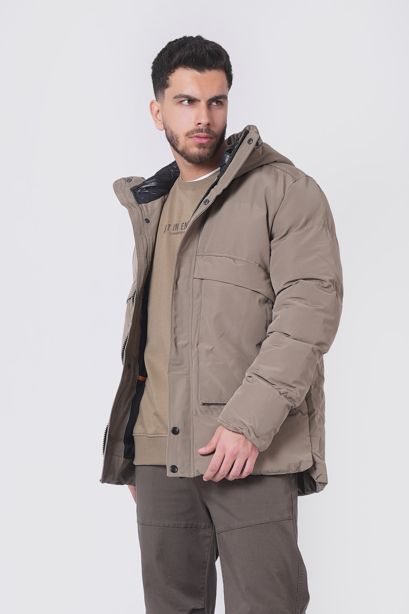 کاپشن کوتاه ساده مردانه