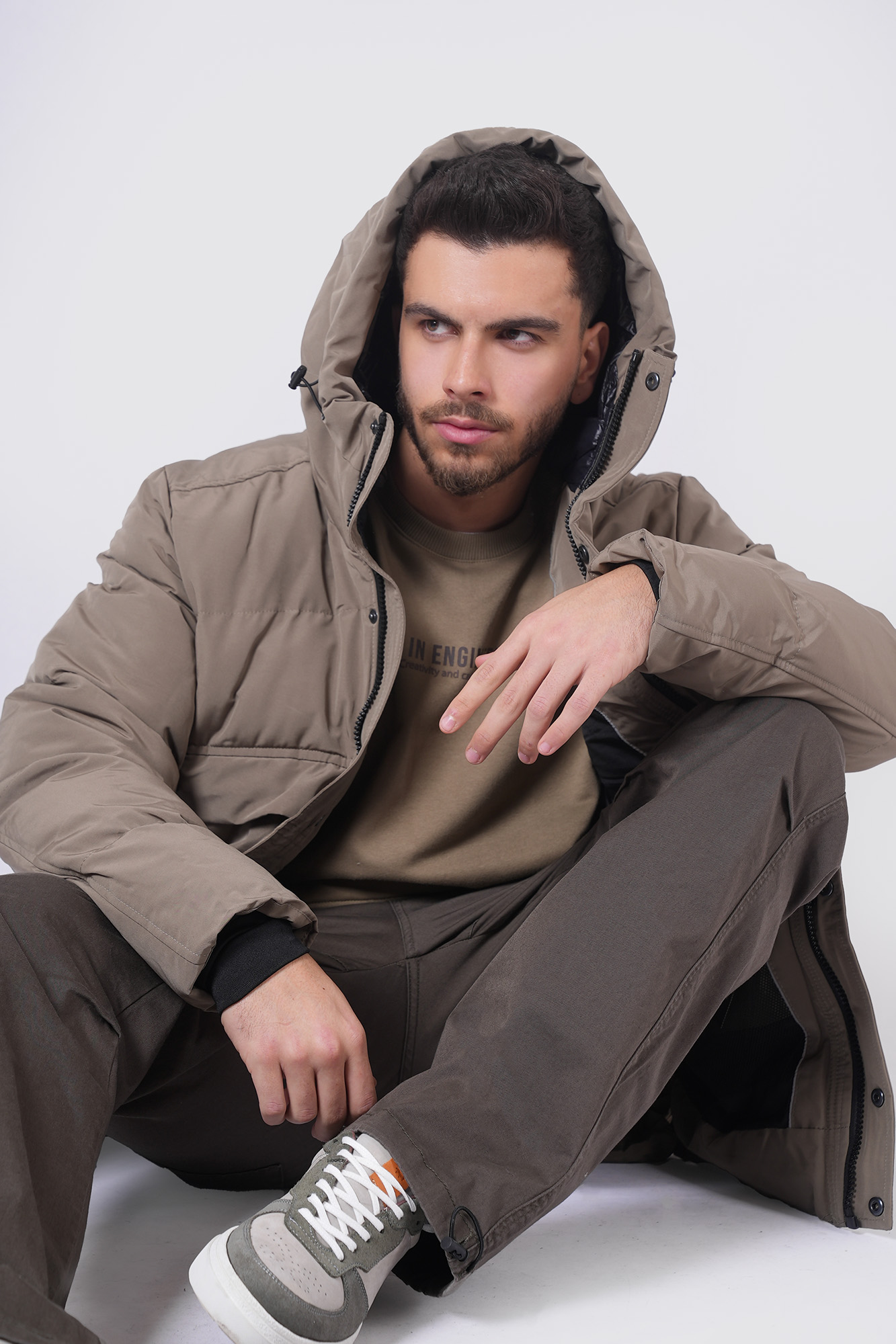 کاپشن کوتاه ساده مردانه