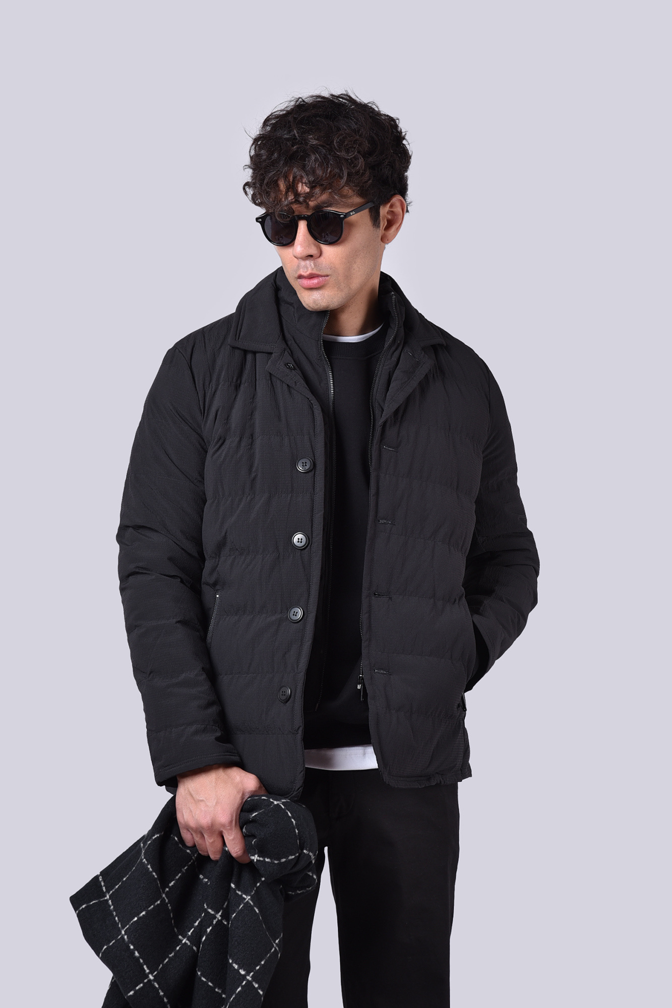 کاپشن کوتاه ساده مردانه