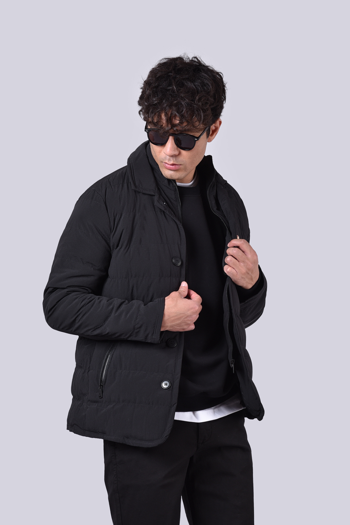 کاپشن کوتاه ساده مردانه