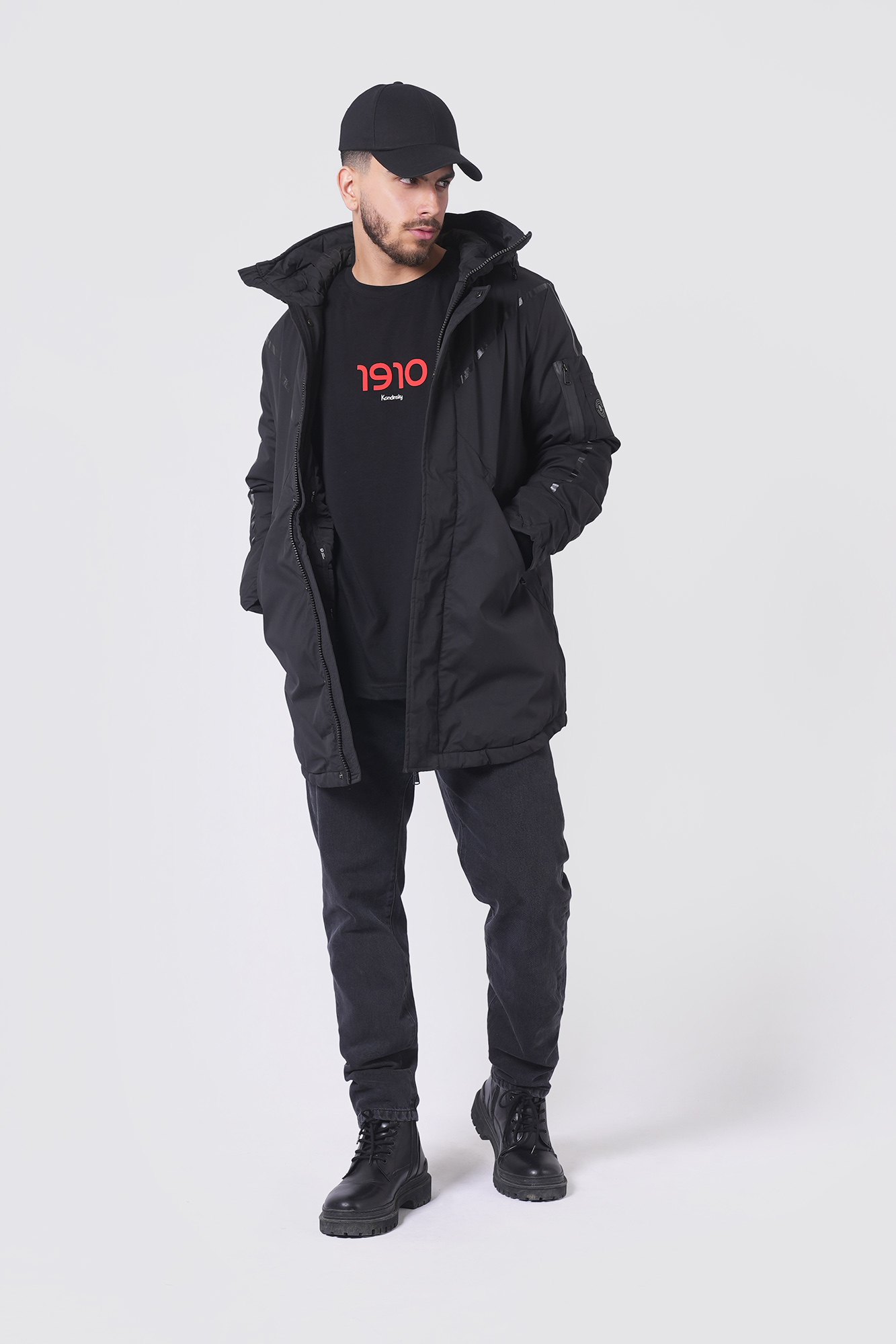 کاپشن بلند ساده مردانه