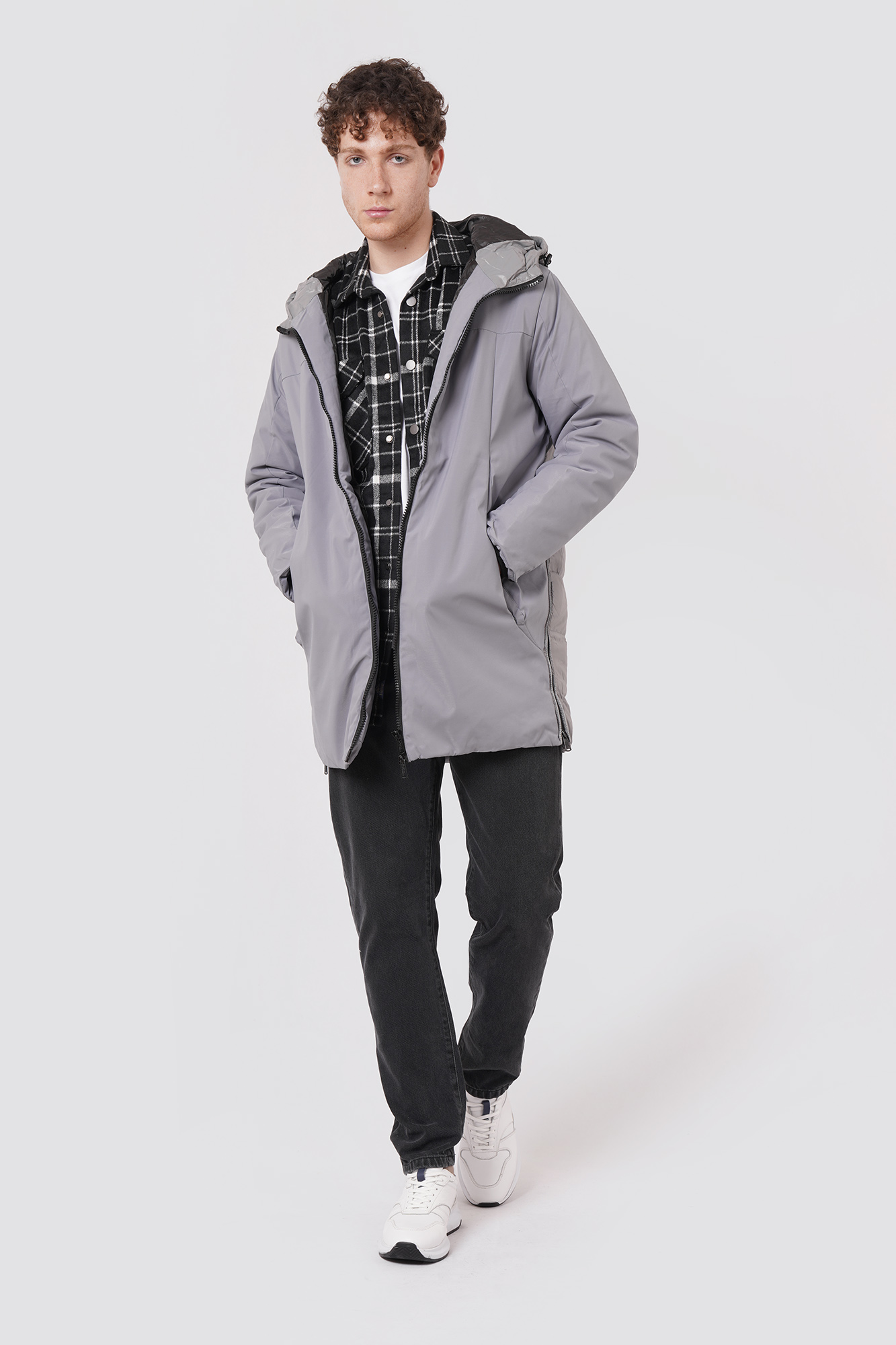 کاپشن بلند ساده مردانه