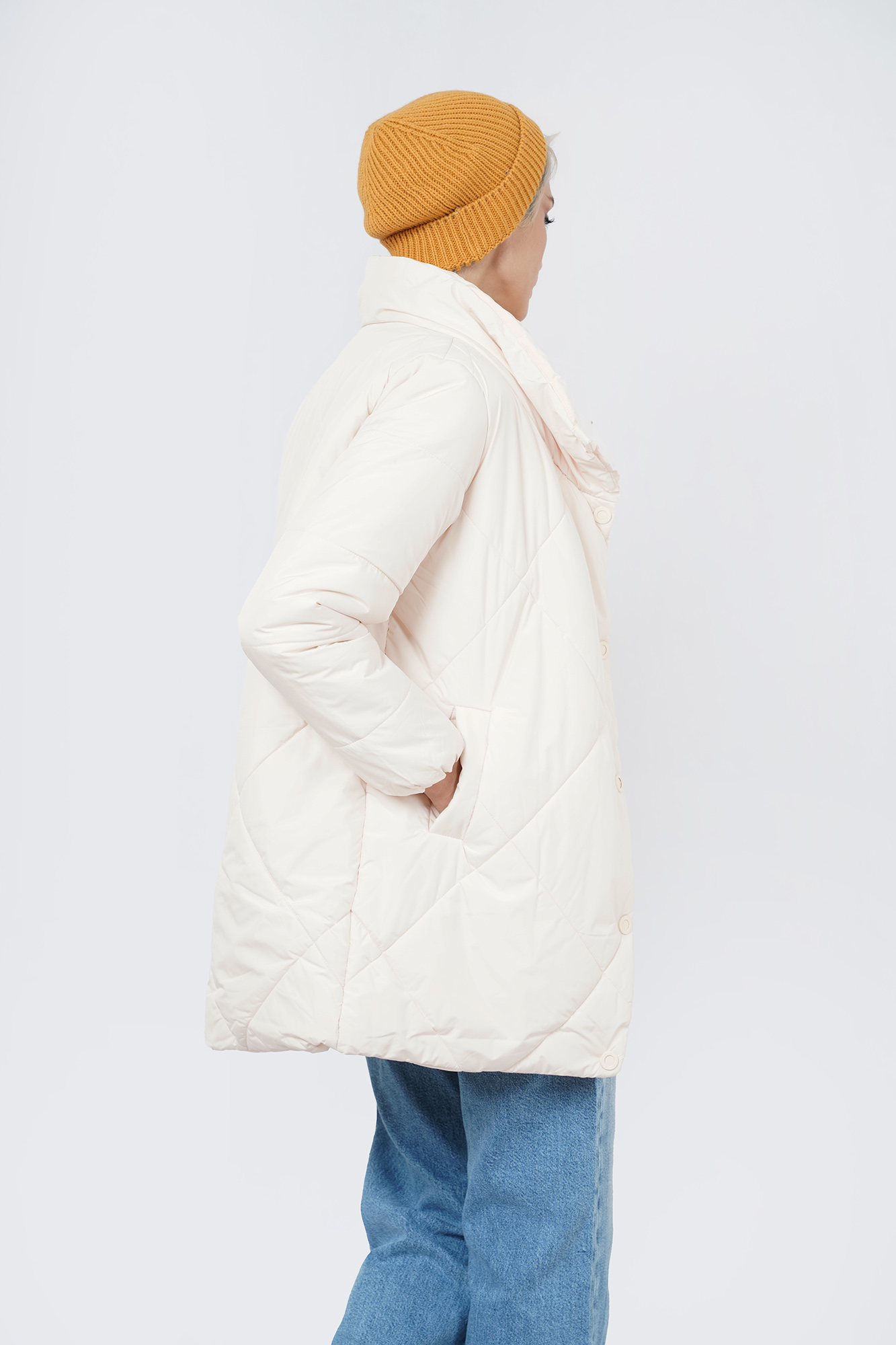 کاپشن بلند ساده زنانه