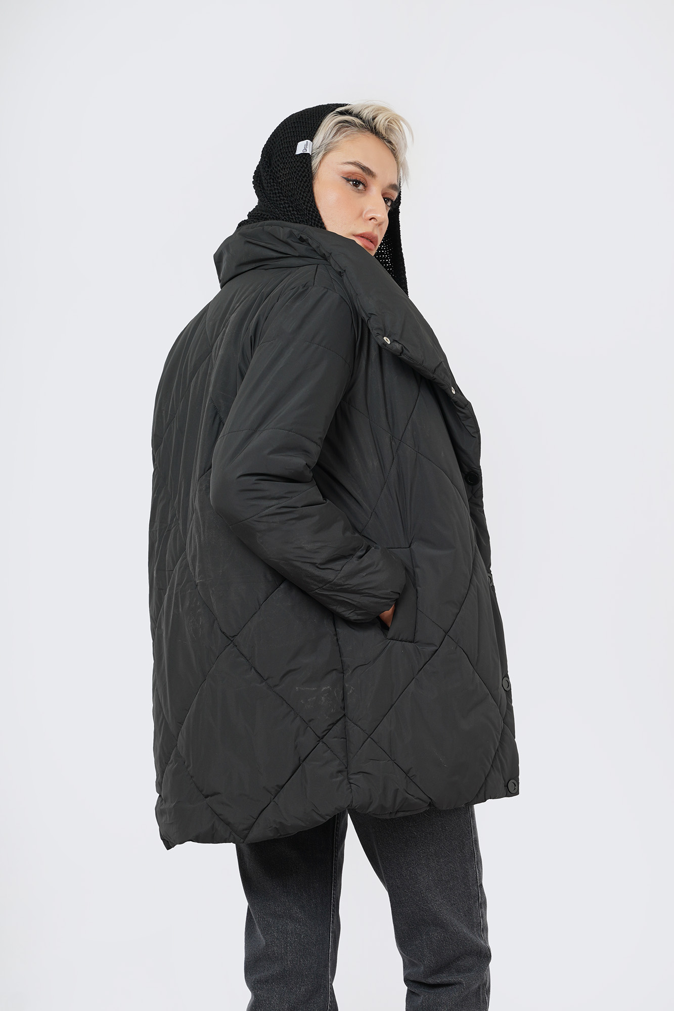 کاپشن بلند ساده زنانه