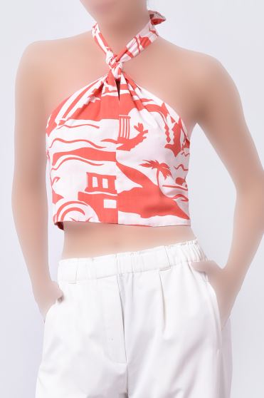 تاپ پیراهنی چاپی زنانه