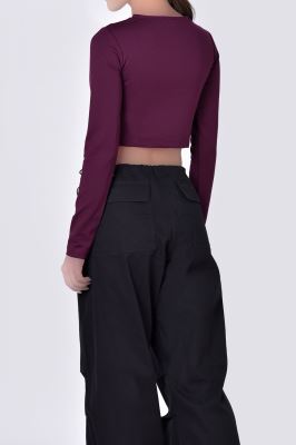 تیشرت آستین بلند ساده زنانه