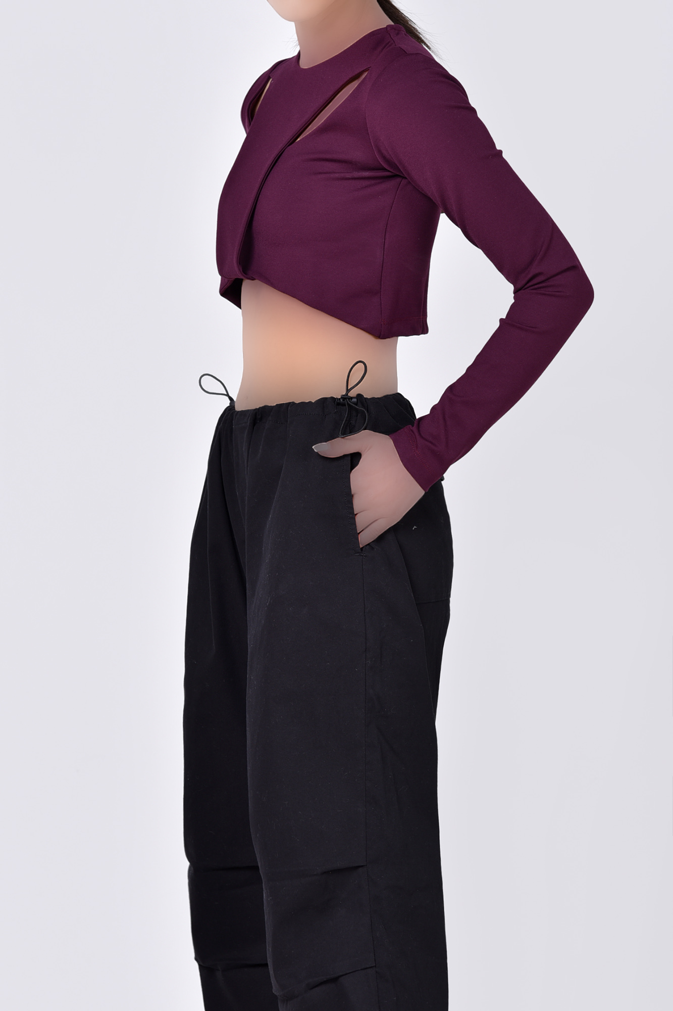 تیشرت آستین بلند ساده زنانه