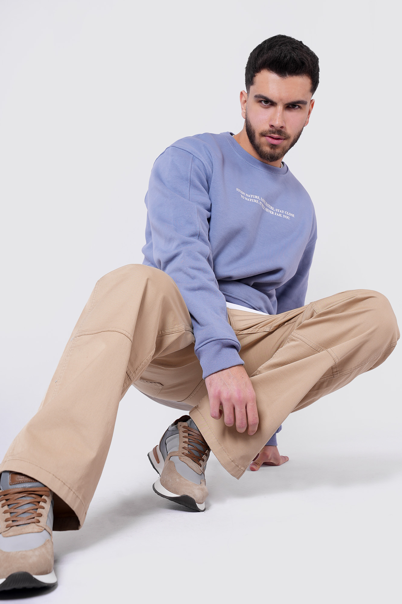 تیشرت آستین بلند چاپی مردانه