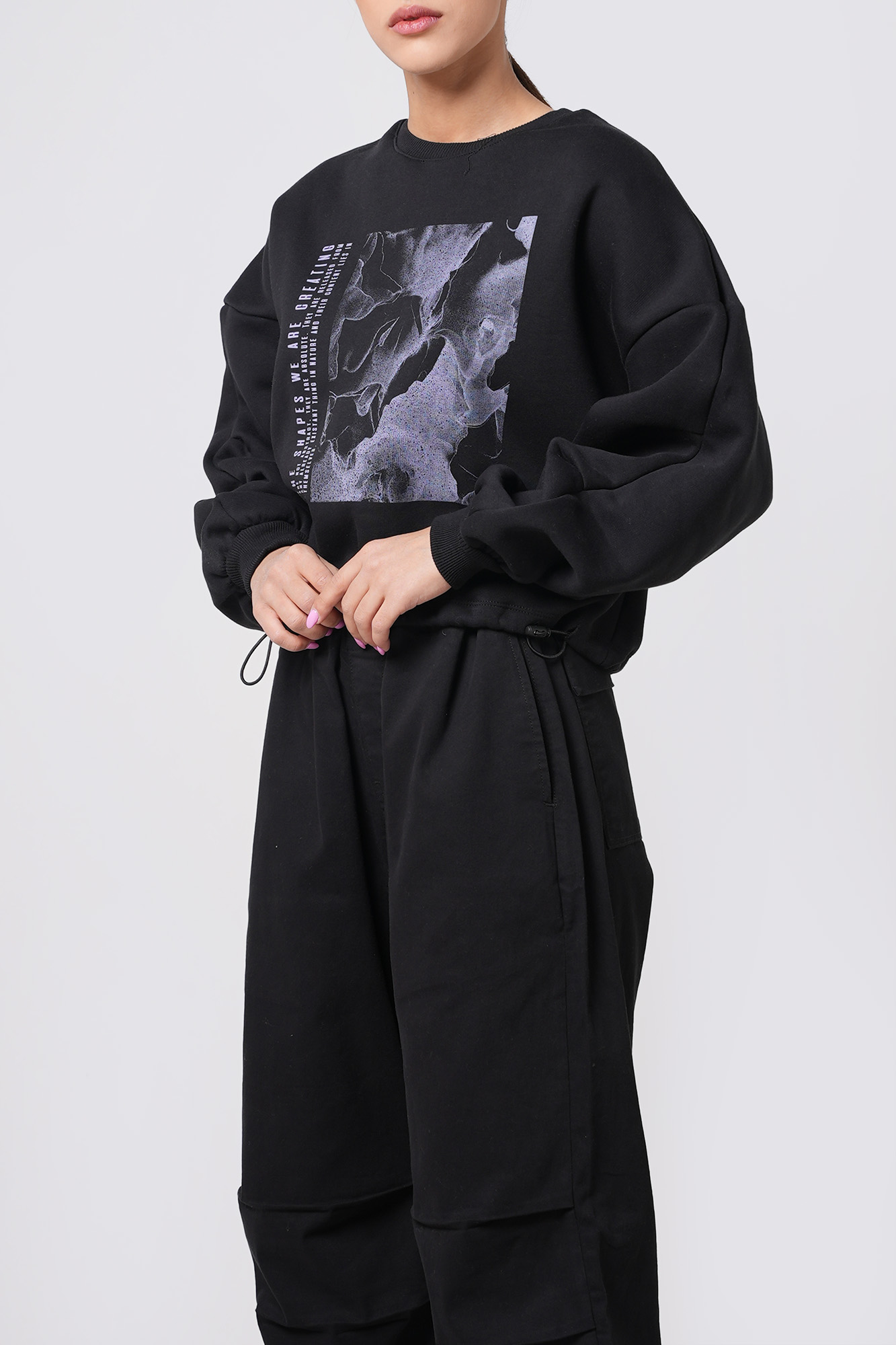 تیشرت آستین بلند چاپی زنانه