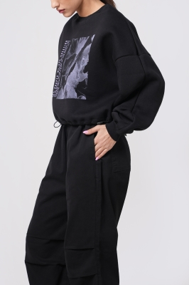 تیشرت آستین بلند چاپی زنانه