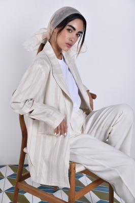 مانتو غیررسمی راه راه زنانه