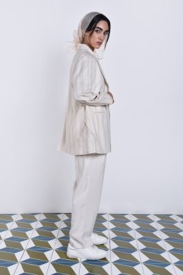 مانتو غیررسمی راه راه زنانه