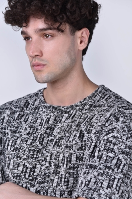 تیشرت آستین کوتاه ژاکارد مردانه