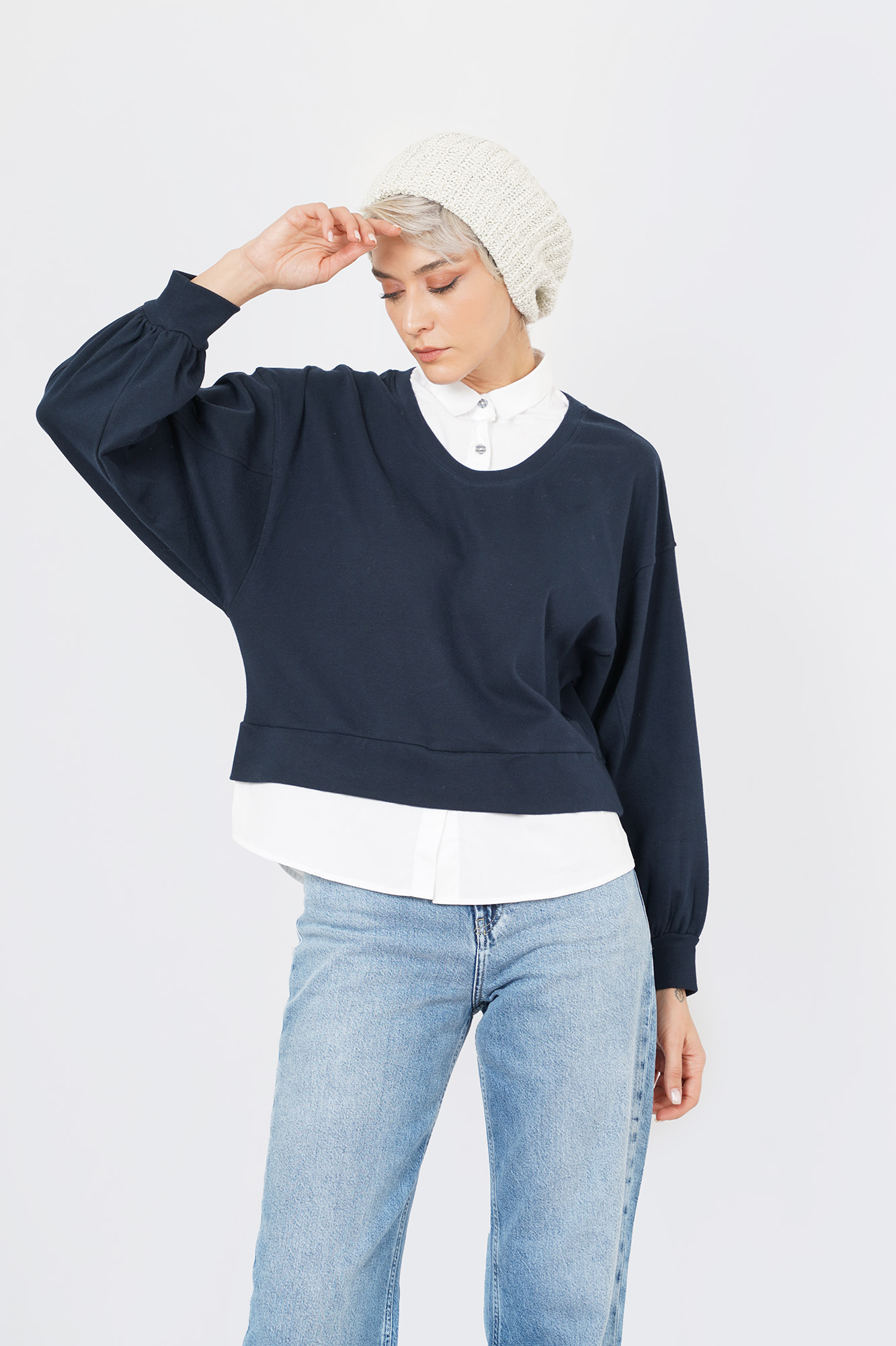 تیشرت آستین بلند ساده زنانه