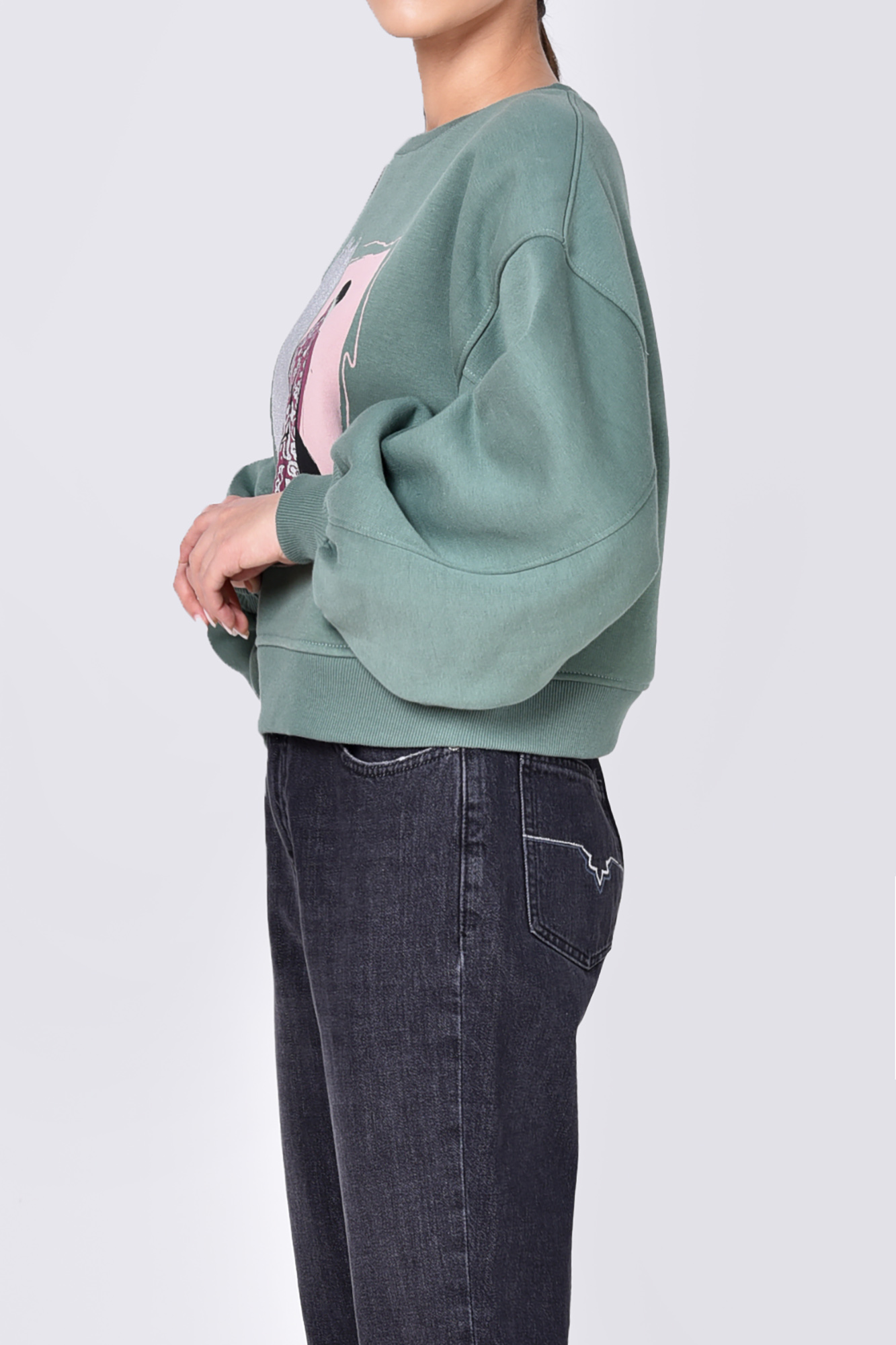 تیشرت آستین بلند چاپی زنانه