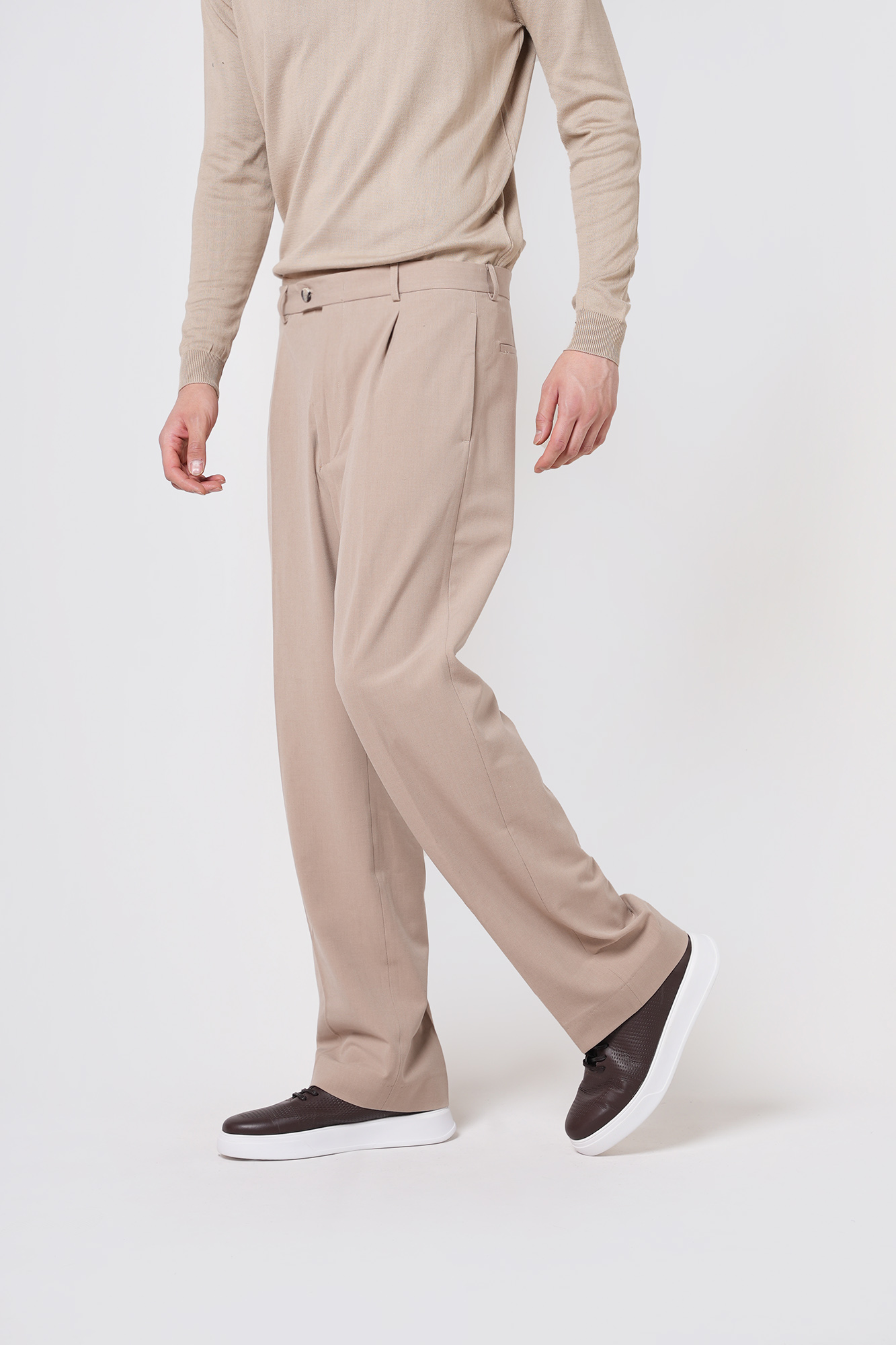 شلوار پارچه ای واید ساده مردانه