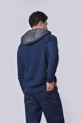 سوئیشرت بافت کلاهدار ساده مردانه