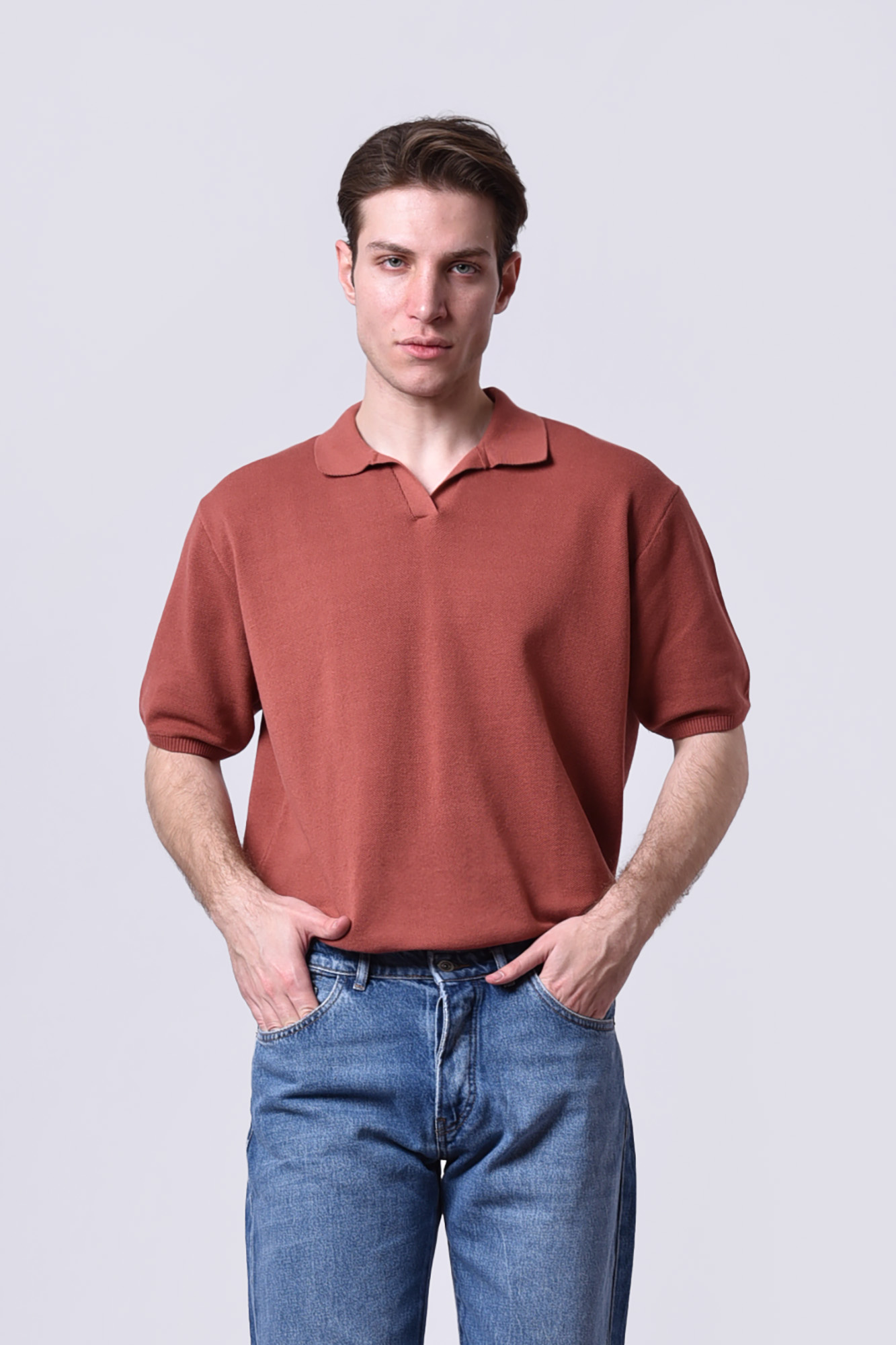 پولوشرت بافت آستین کوتاه