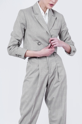 کت کراپ چهارخانه زنانه