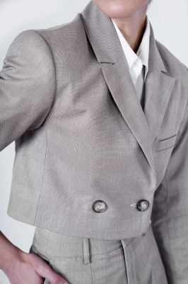 کت کراپ چهارخانه زنانه