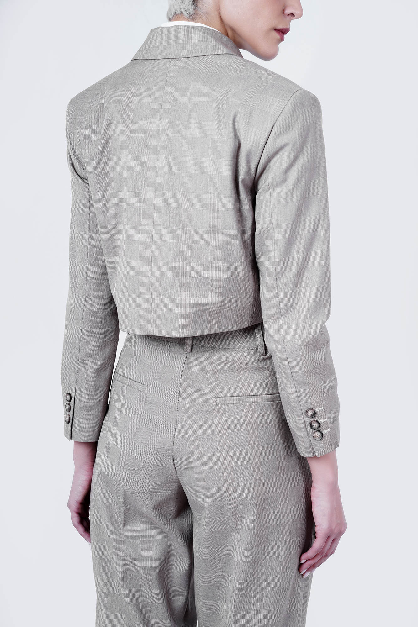 کت کراپ چهارخانه زنانه