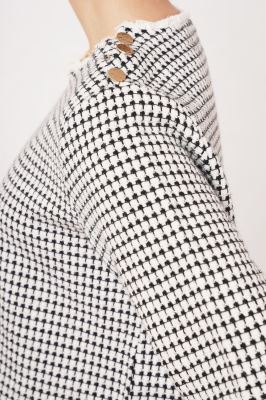 بلوز آستین کوتاه چهارخانه زنانه