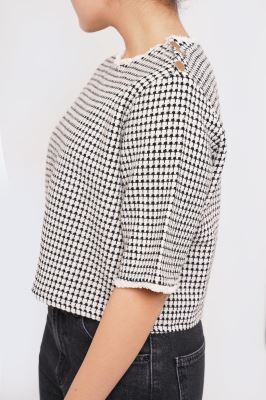 بلوز آستین کوتاه چهارخانه زنانه