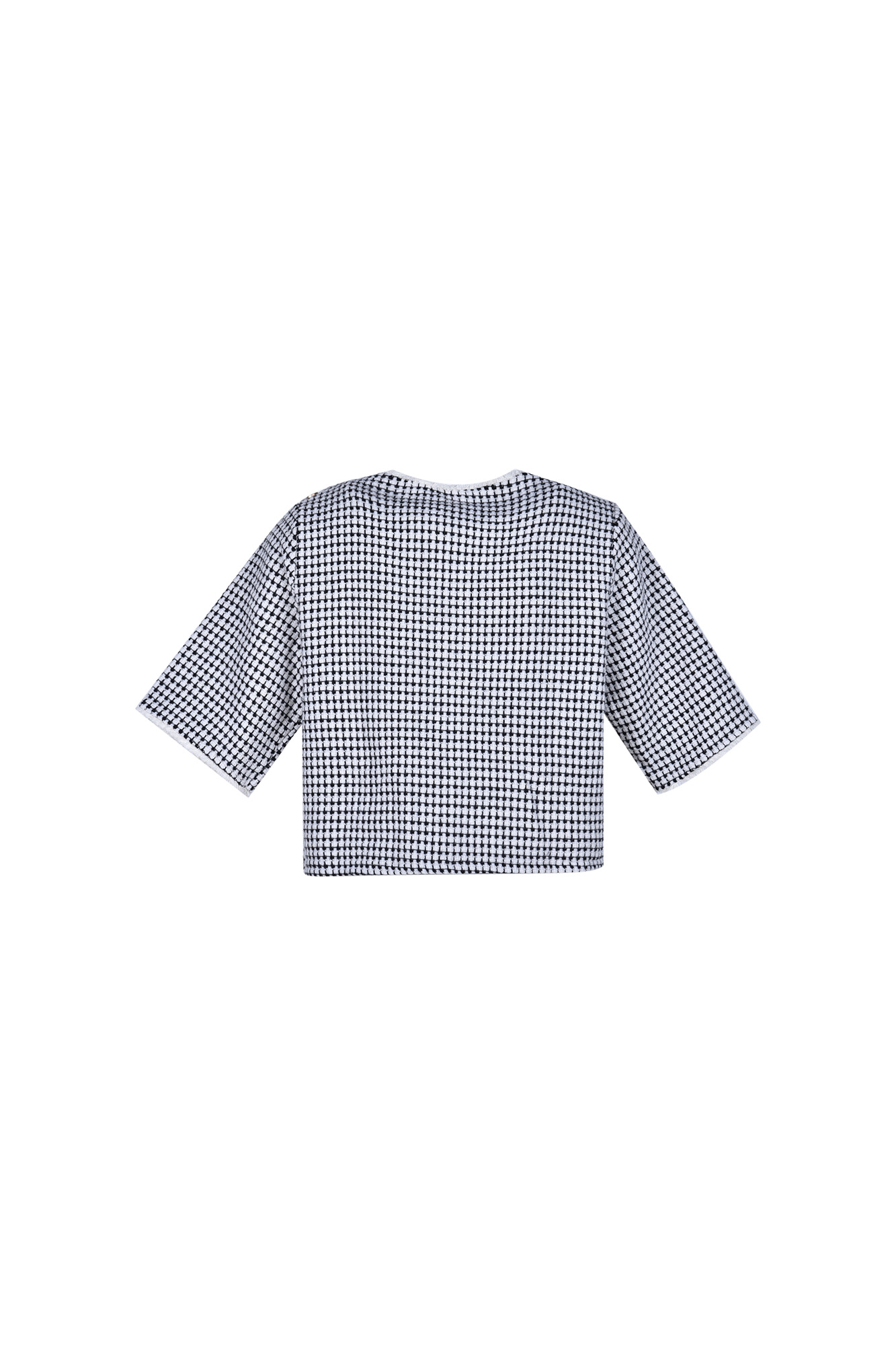 بلوز آستین کوتاه چهارخانه زنانه