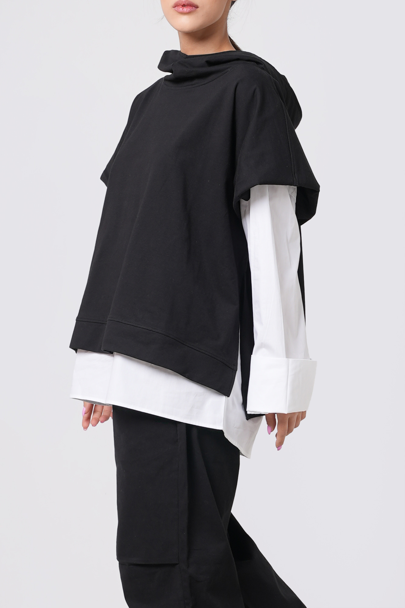 هودی دو رنگ ترکیبی ساده زنانه