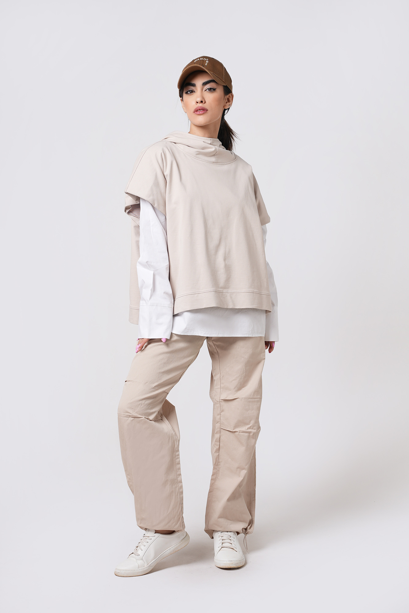 هودی دو رنگ ترکیبی ساده زنانه