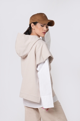 هودی دو رنگ ترکیبی ساده زنانه