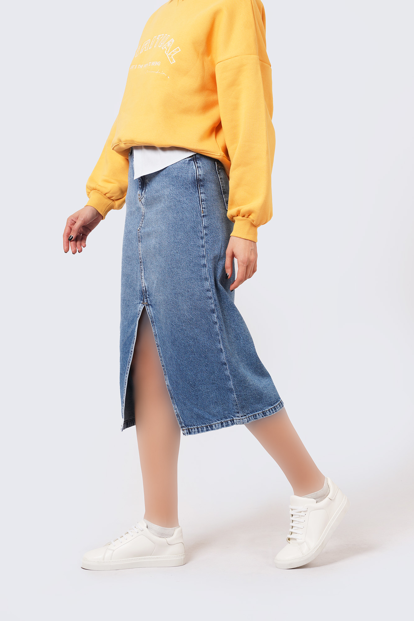 دامن جین بلند ساده زنانه