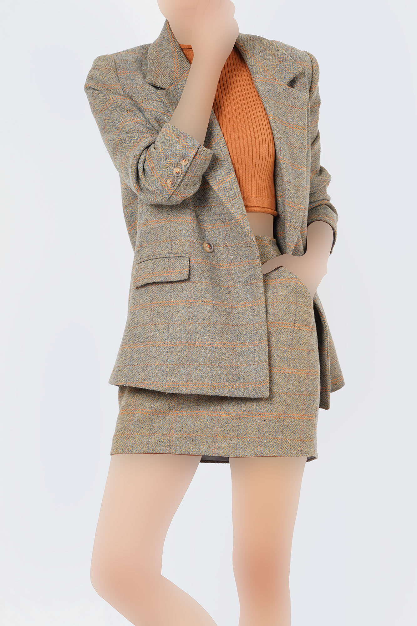 کت پشمی جناغی زنانه