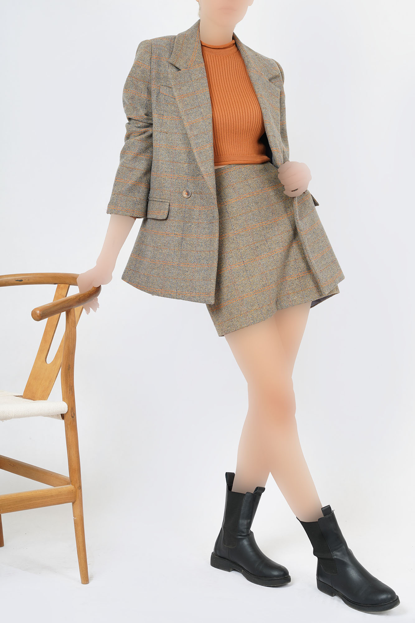 کت پشمی جناغی زنانه