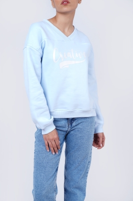 تیشرت آستین بلند چاپی زنانه